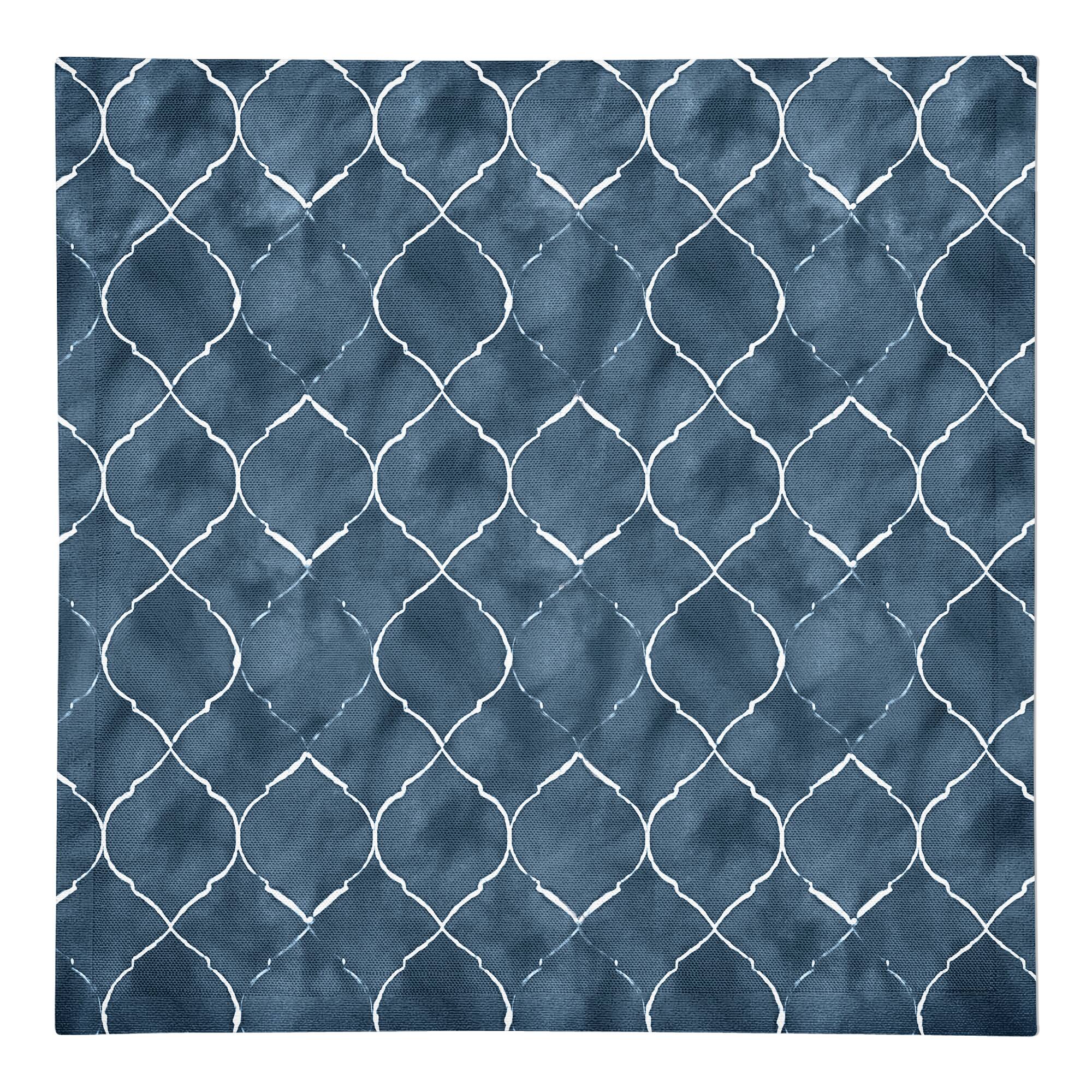 Blue Ogee Pattern 10" x 10" Cotton Twill Napkin